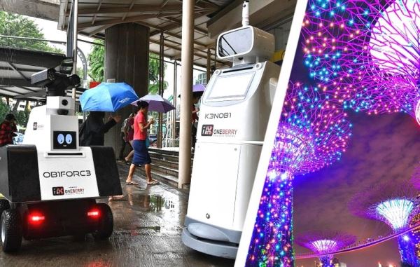 Робокоп начал патрулировать метро в Сингапуре: туристы стекаются на новую достопримечательность