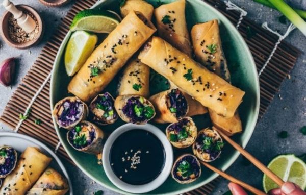 Хрустящие спринг-роллы с овощами и тофу